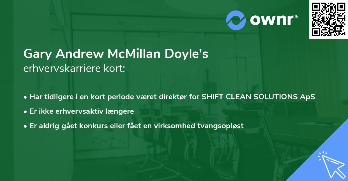 Gary Andrew McMillan Doyle's erhvervskarriere kort