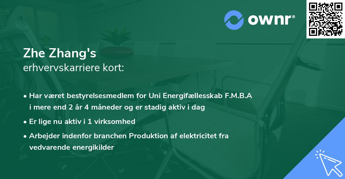 Zhe Zhang's erhvervskarriere kort