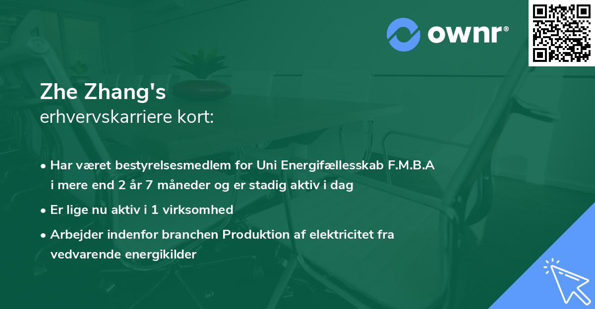 Zhe Zhang's erhvervskarriere kort