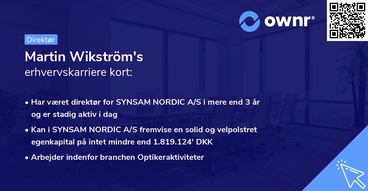 Martin Wikström's erhvervskarriere kort