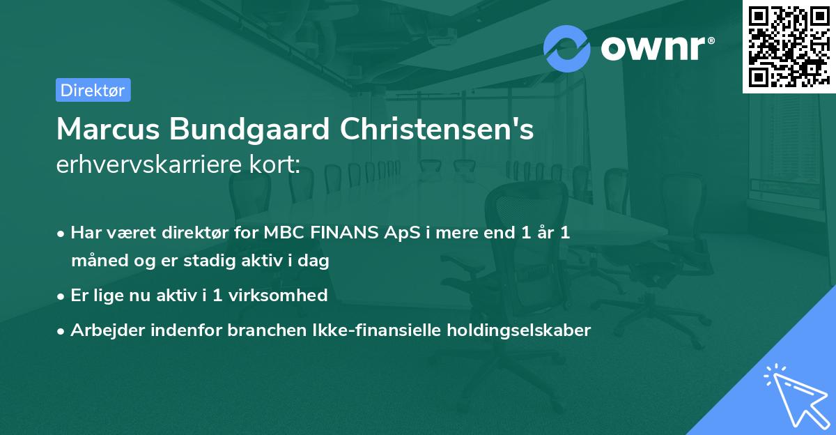 Marcus Bundgaard Christensen's erhvervskarriere kort