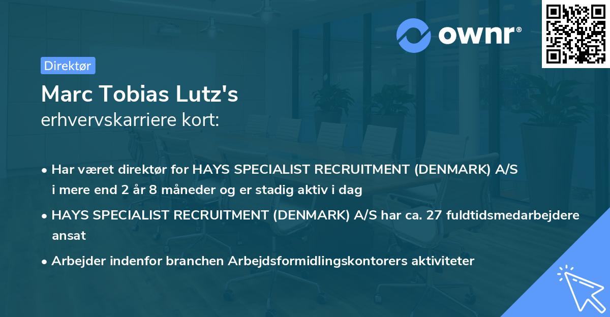 Marc Tobias Lutz's erhvervskarriere kort
