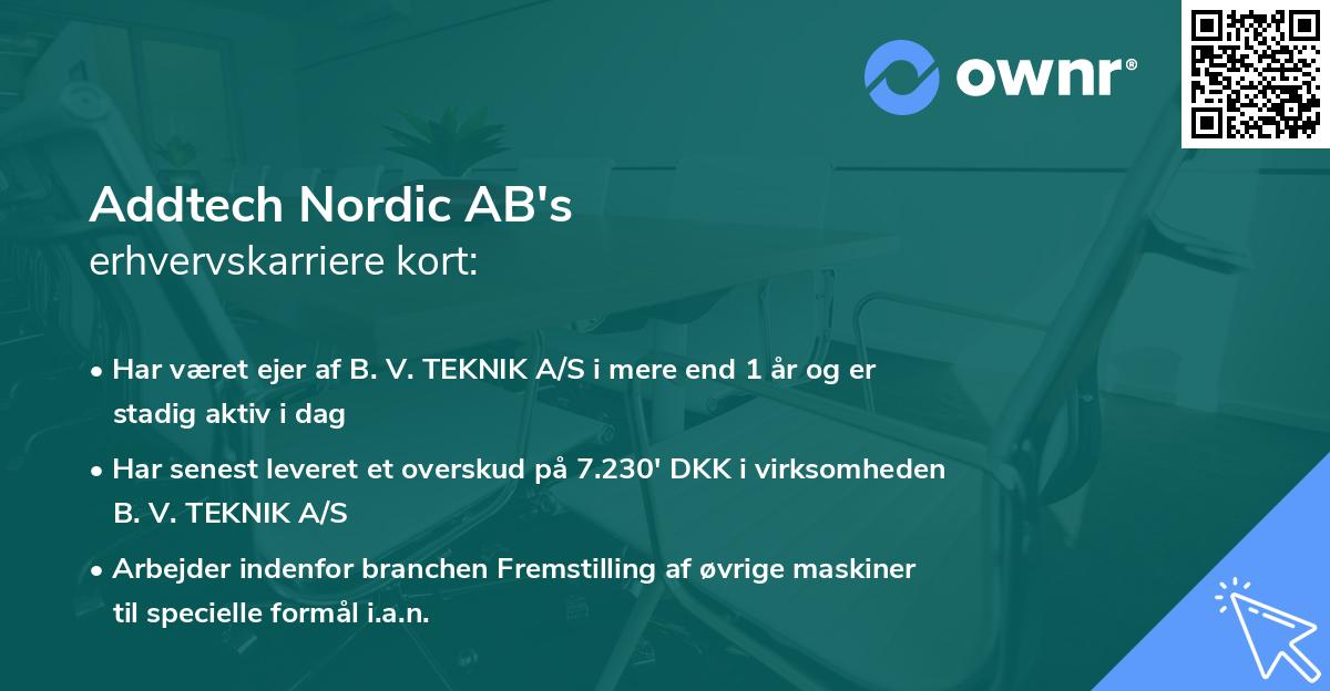 Addtech Nordic AB's erhvervskarriere kort