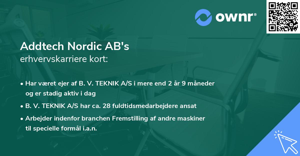Addtech Nordic AB's erhvervskarriere kort