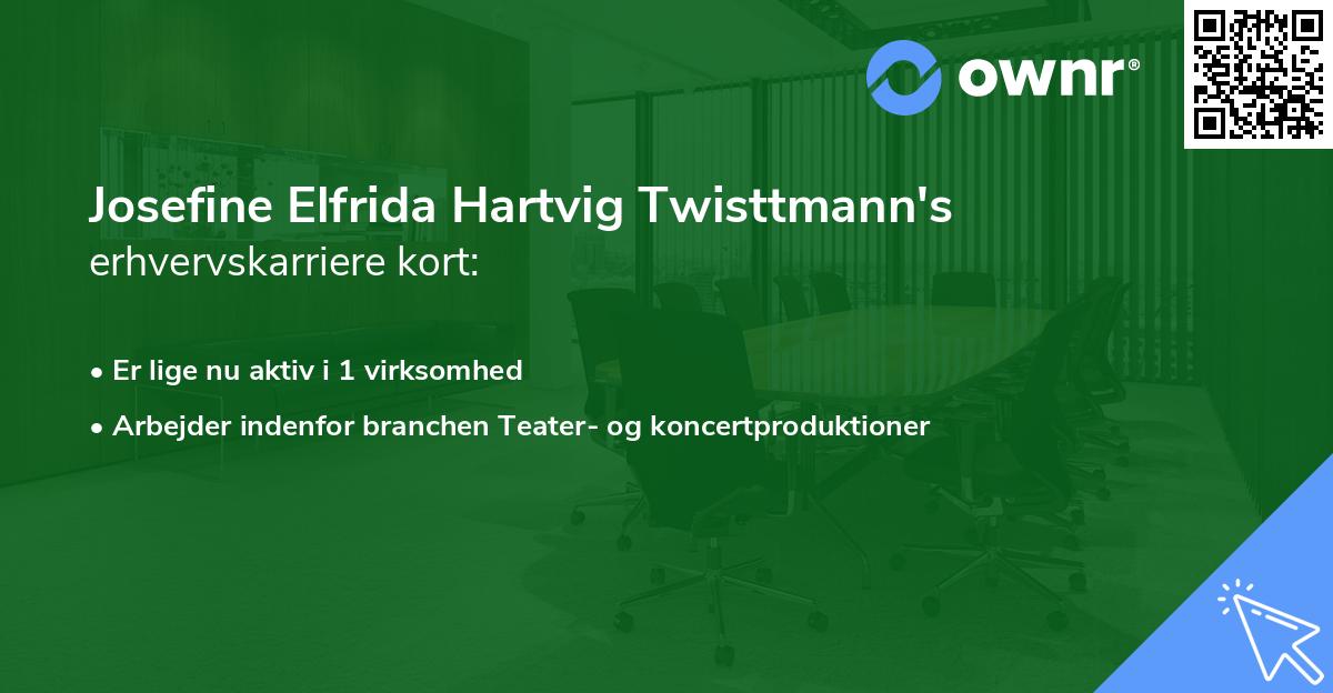 Josefine Elfrida Hartvig Twisttmann's erhvervskarriere kort