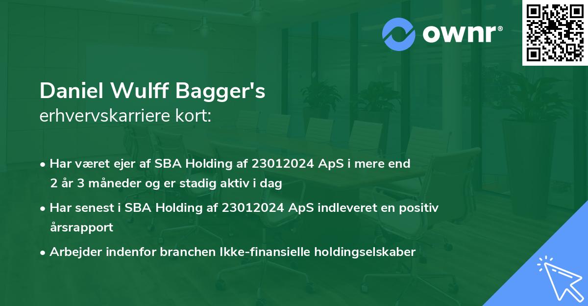 Daniel Wulff Bagger's erhvervskarriere kort