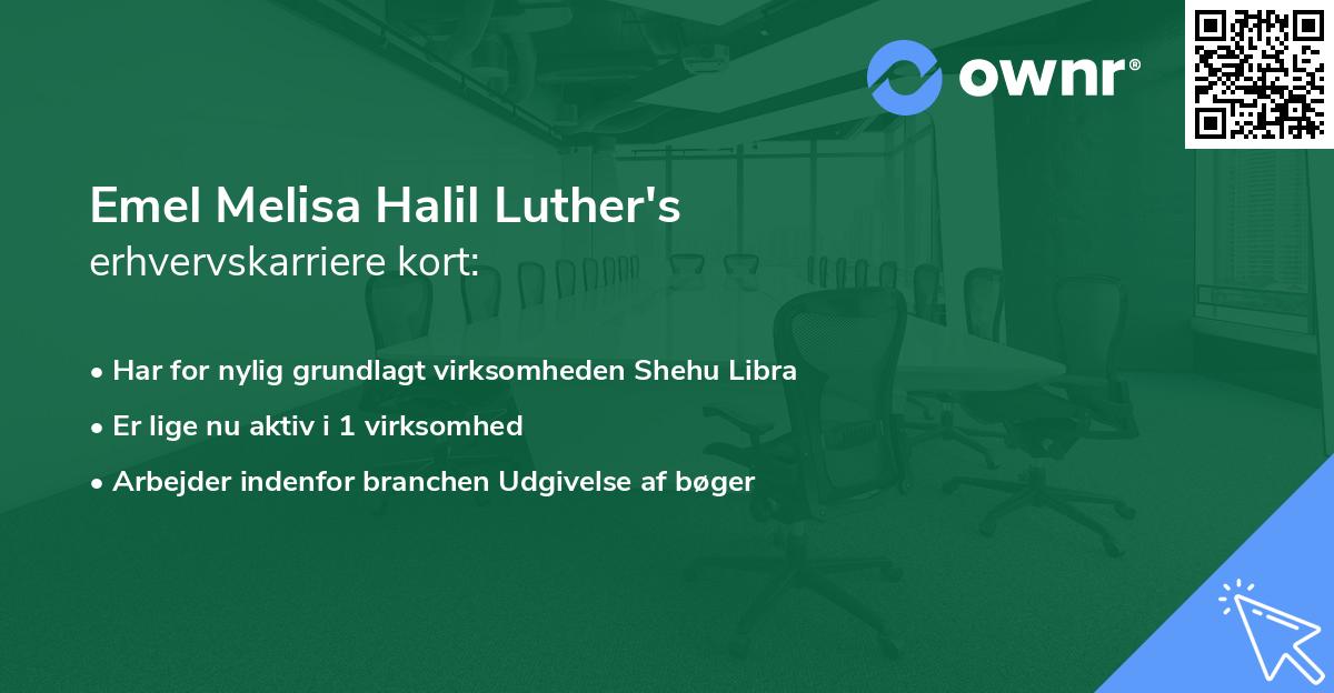 Emel Melisa Halil Luther's erhvervskarriere kort