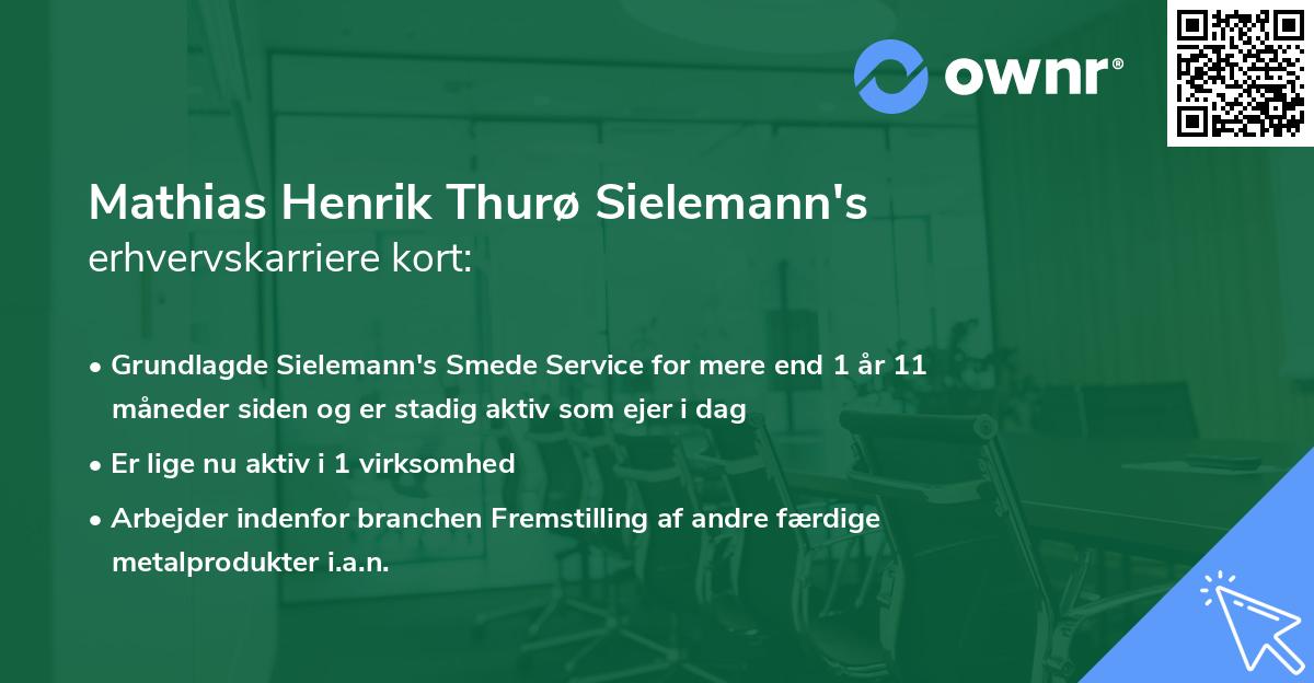 Mathias Henrik Thurø Sielemann's erhvervskarriere kort