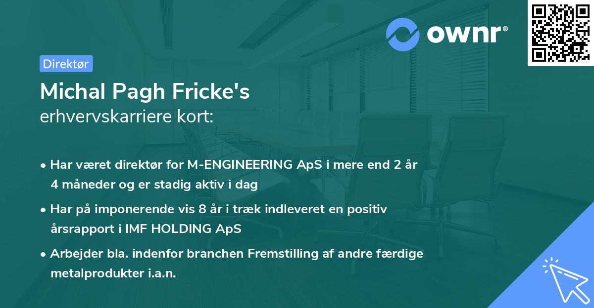 Michal Pagh Fricke's erhvervskarriere kort