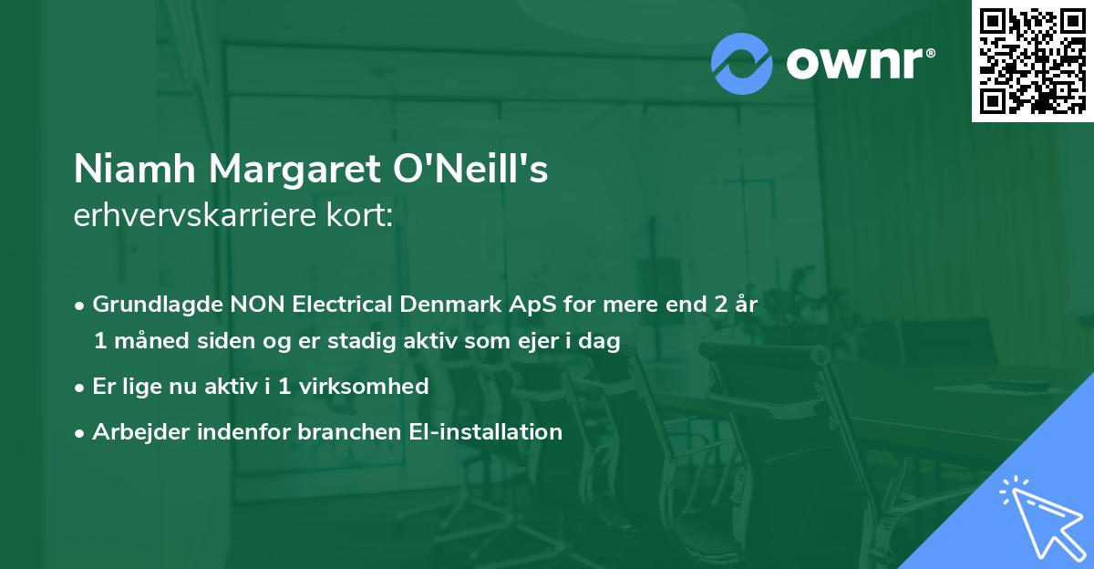 Niamh Margaret O'Neill's erhvervskarriere kort