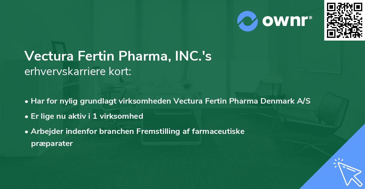 Vectura Fertin Pharma, INC.'s erhvervskarriere kort