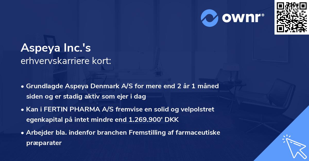 Aspeya Inc.'s erhvervskarriere kort