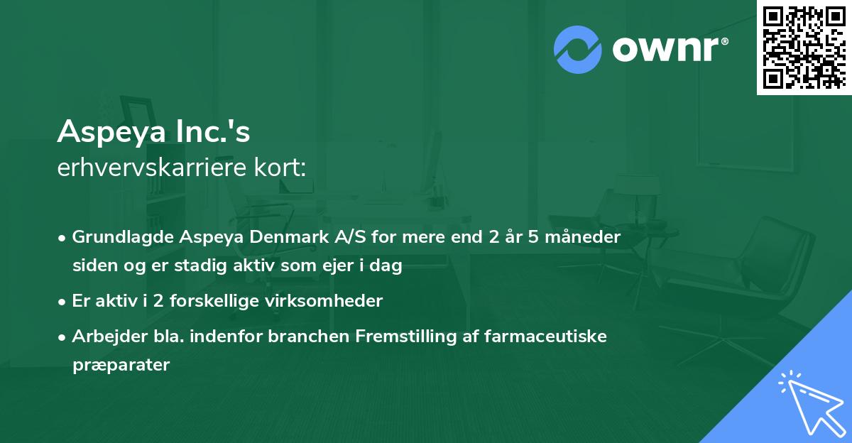 Aspeya Inc.'s erhvervskarriere kort