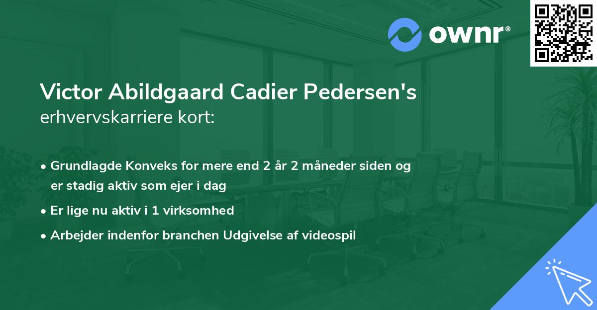Victor Abildgaard Cadier Pedersen's erhvervskarriere kort
