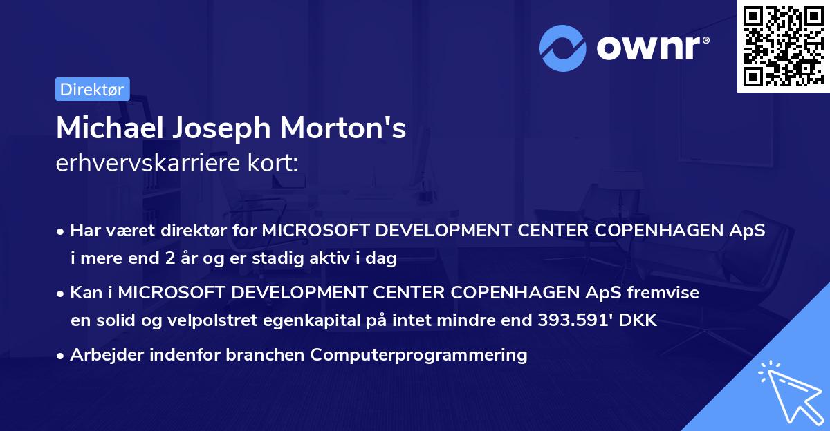 Michael Joseph Morton's erhvervskarriere kort
