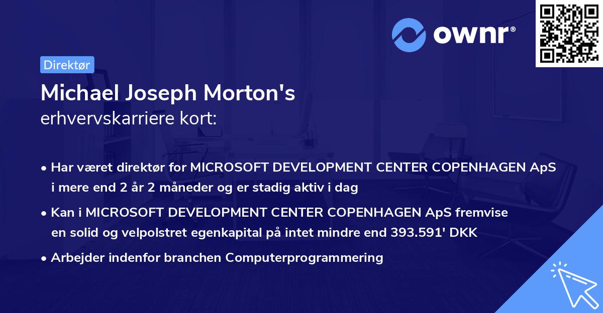 Michael Joseph Morton's erhvervskarriere kort