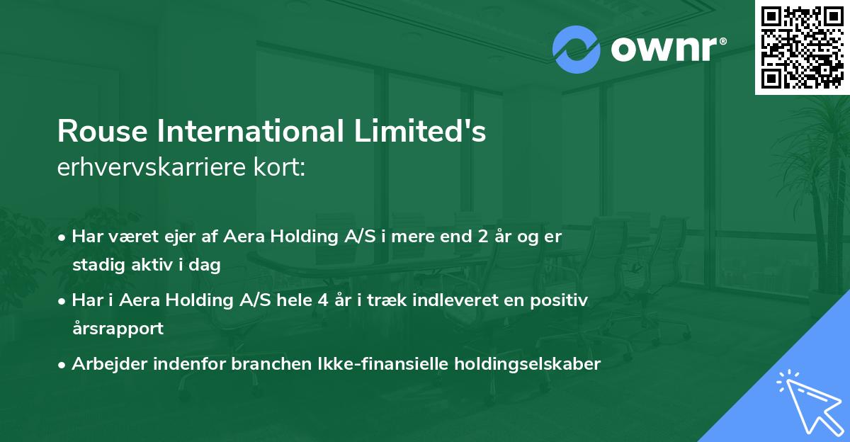 Rouse International Limited's erhvervskarriere kort