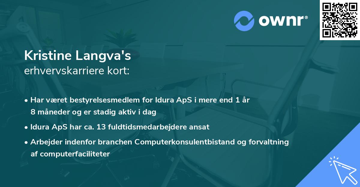 Kristine Langva's erhvervskarriere kort