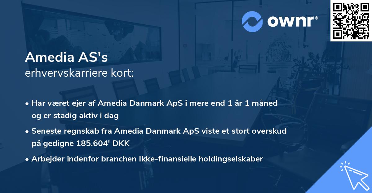 Amedia AS's erhvervskarriere kort