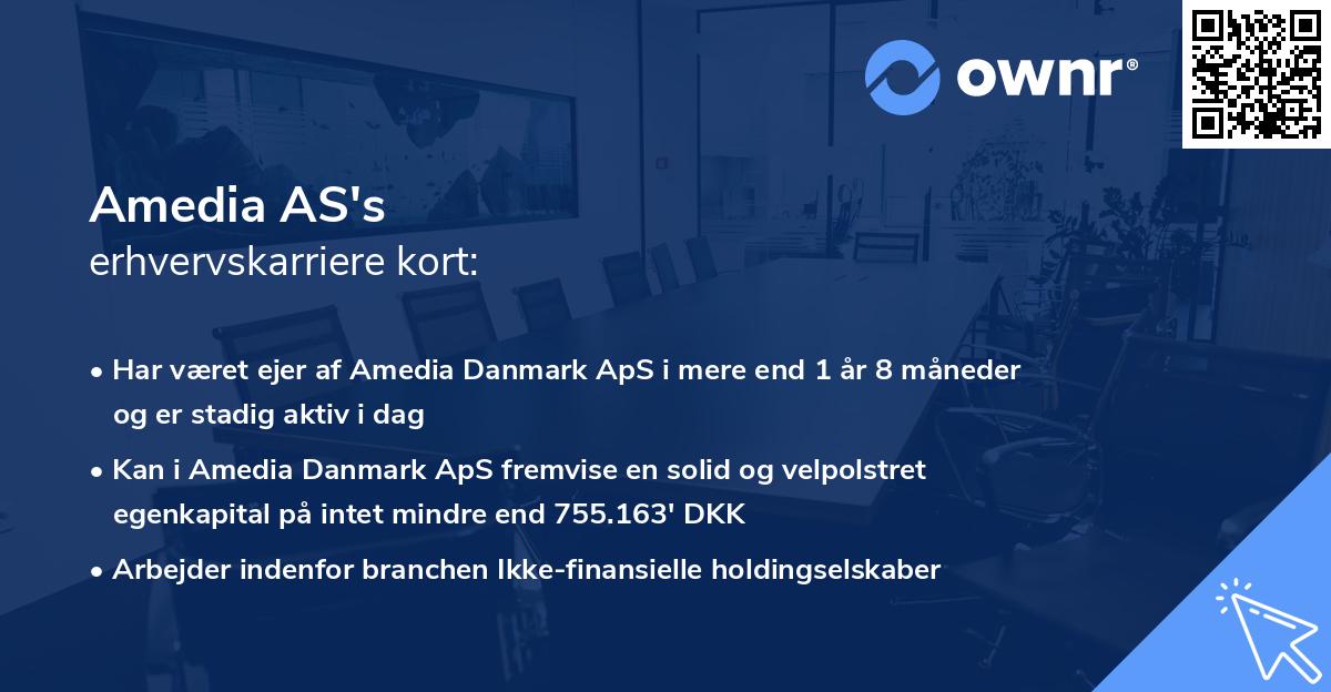 Amedia AS's erhvervskarriere kort