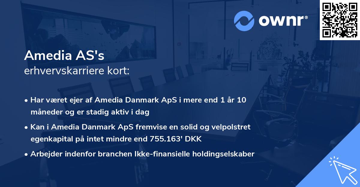 Amedia AS's erhvervskarriere kort
