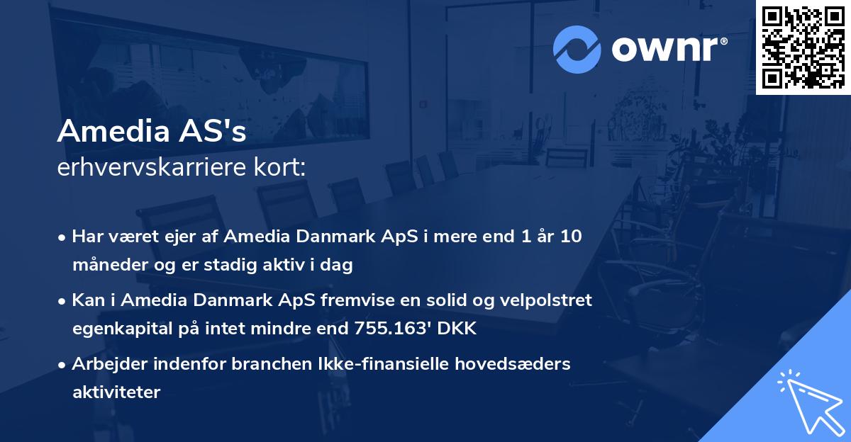 Amedia AS's erhvervskarriere kort