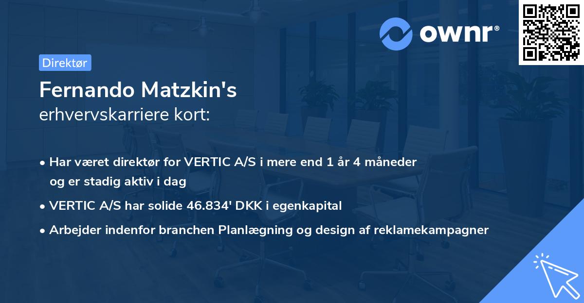 Fernando Matzkin's erhvervskarriere kort