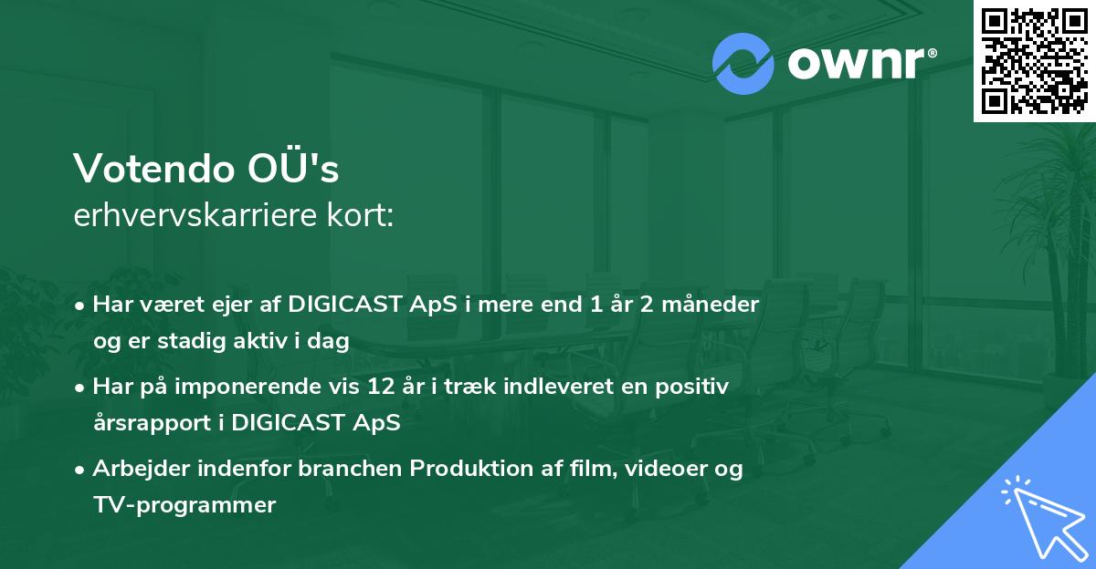 Votendo OÜ's erhvervskarriere kort