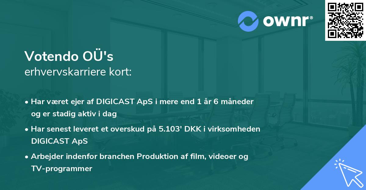 Votendo OÜ's erhvervskarriere kort