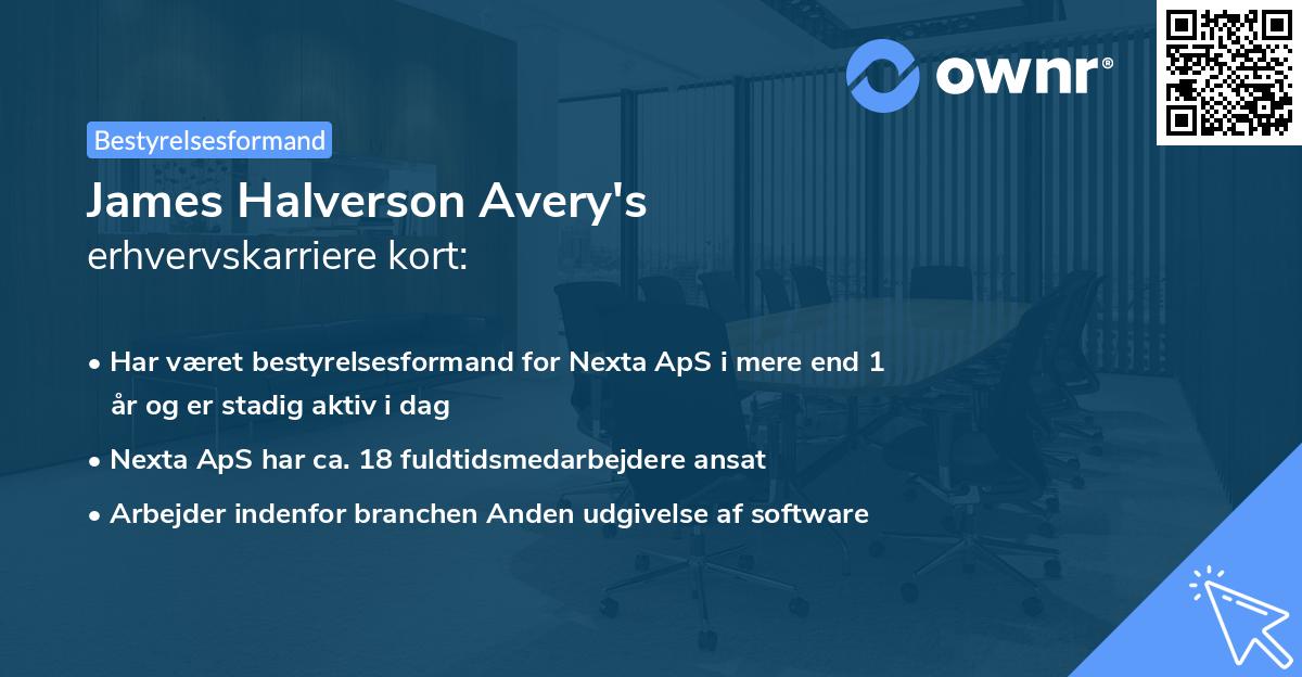James Halverson Avery's erhvervskarriere kort