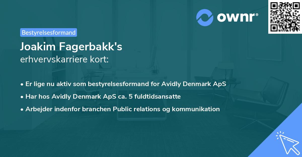 Joakim Fagerbakk's erhvervskarriere kort