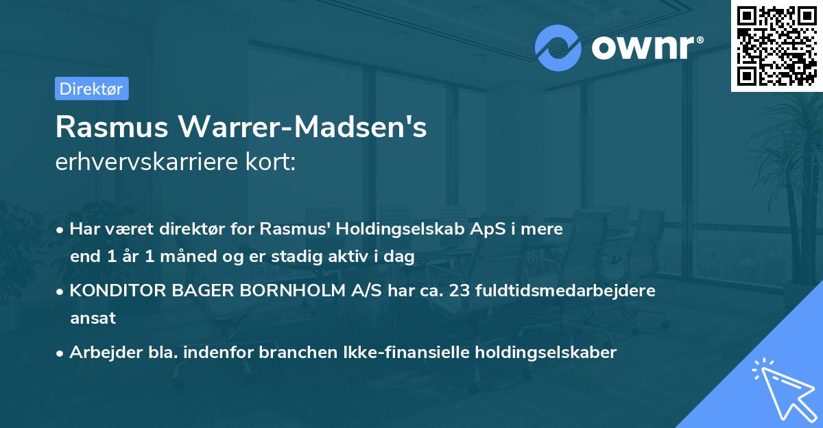 Rasmus Warrer-Madsen's erhvervskarriere kort