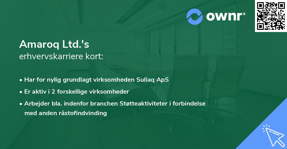Amaroq Ltd.'s erhvervskarriere kort