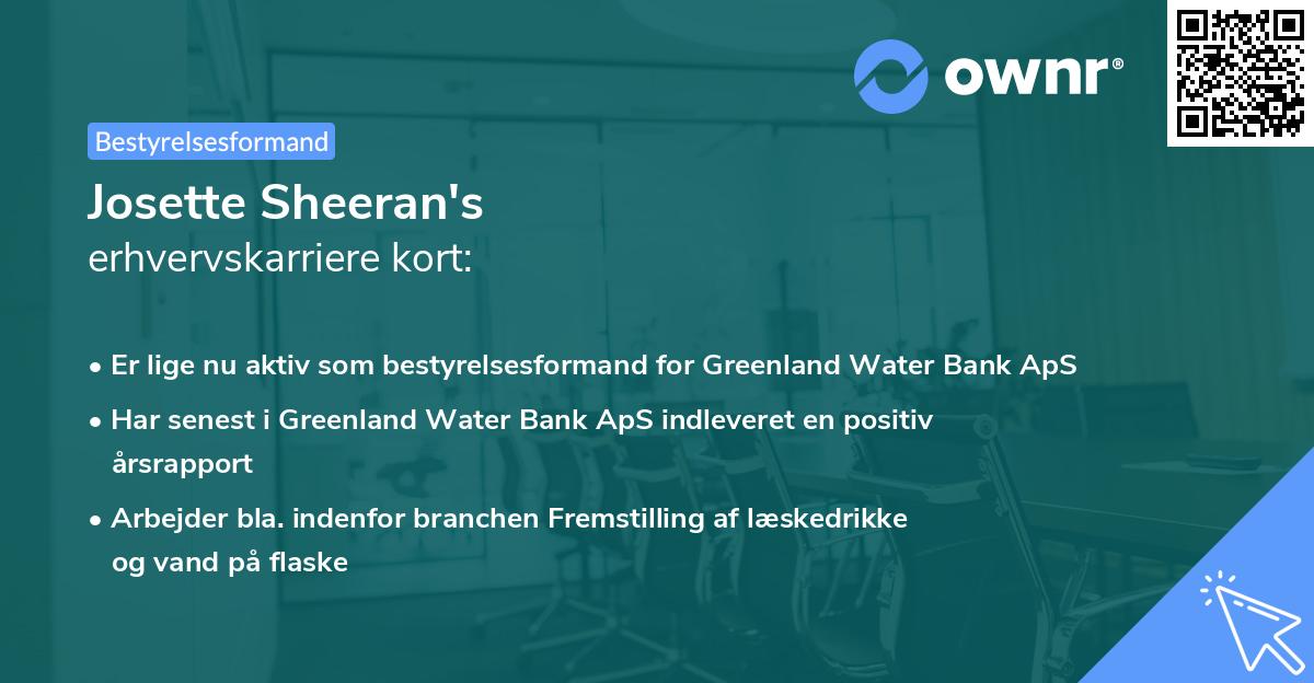 Josette Sheeran's erhvervskarriere kort