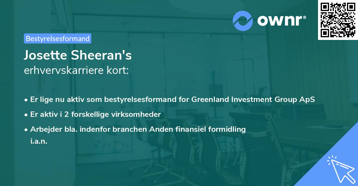 Josette Sheeran's erhvervskarriere kort