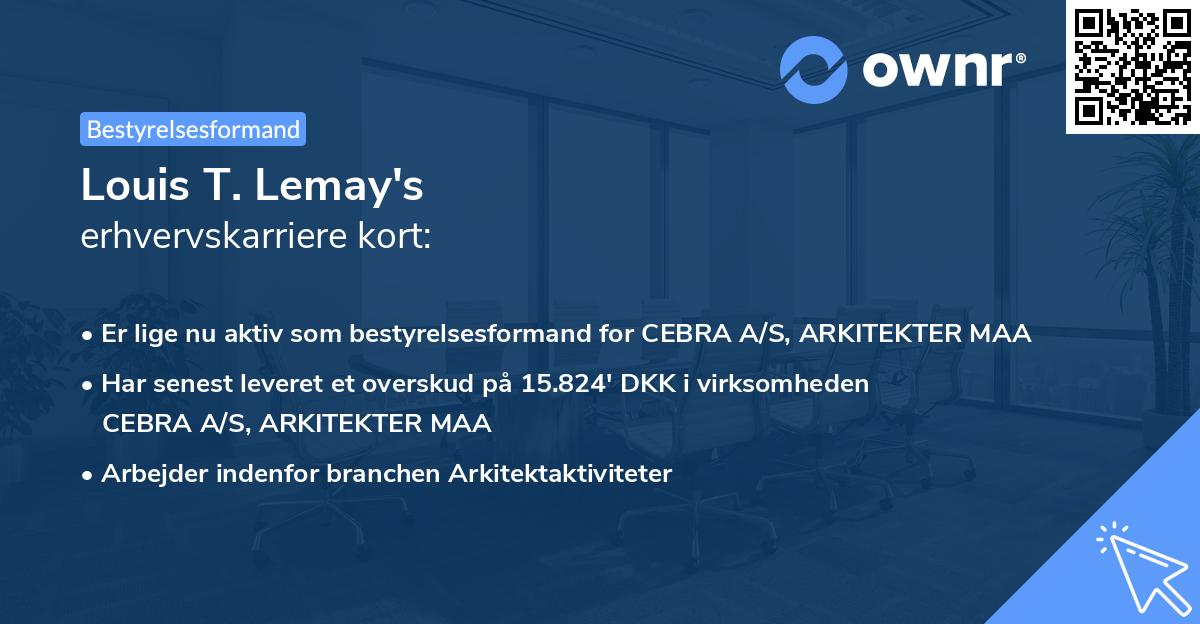 Louis T. Lemay's erhvervskarriere kort