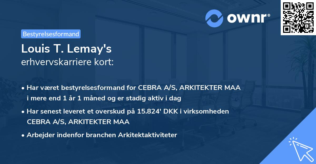 Louis T. Lemay's erhvervskarriere kort