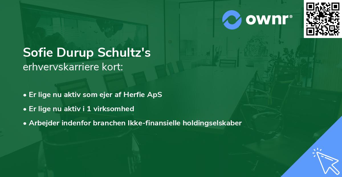 Sofie Durup Schultz's erhvervskarriere kort