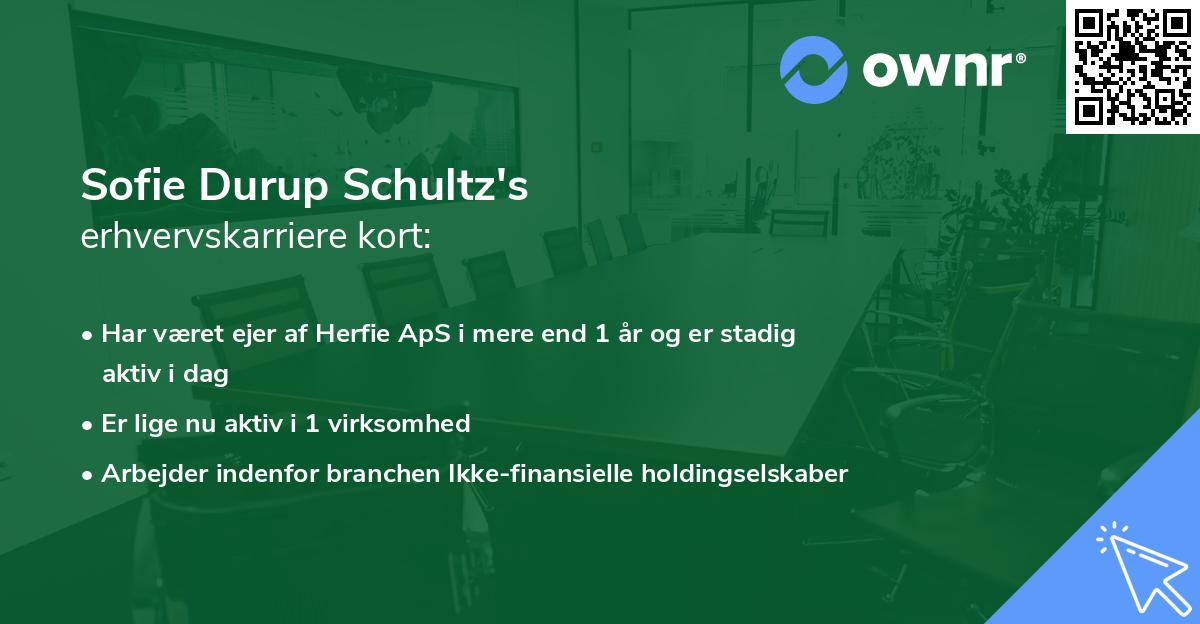 Sofie Durup Schultz's erhvervskarriere kort