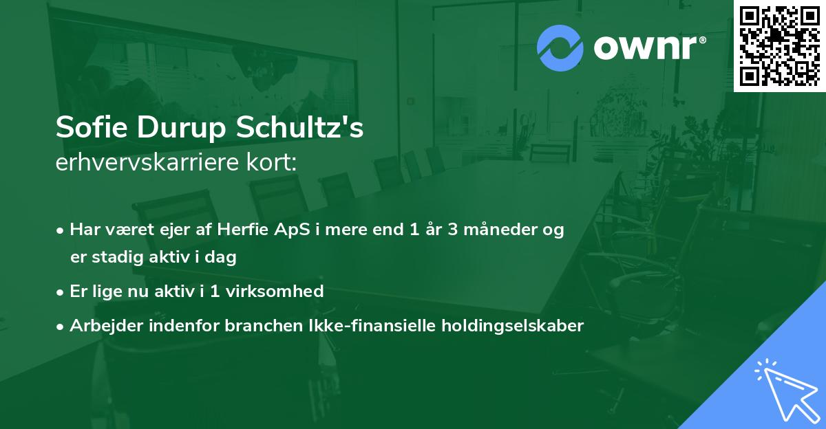 Sofie Durup Schultz's erhvervskarriere kort