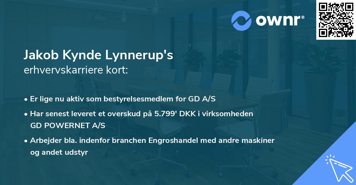Jakob Kynde Lynnerup's erhvervskarriere kort
