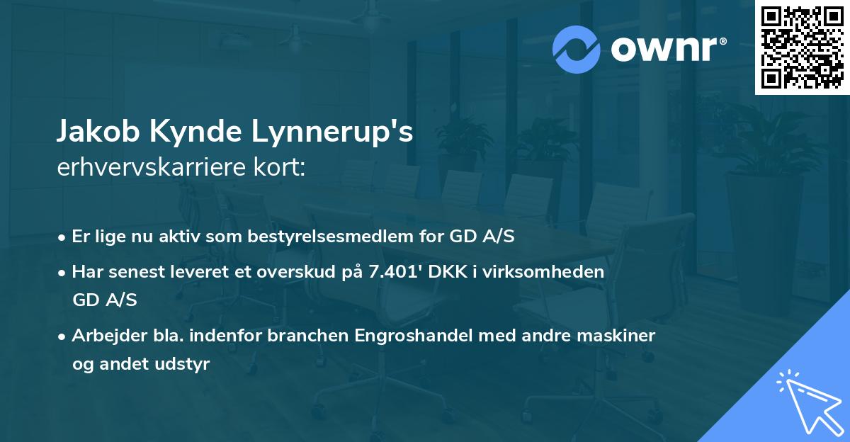 Jakob Kynde Lynnerup's erhvervskarriere kort
