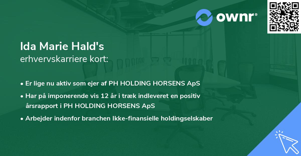 Ida Marie Hald's erhvervskarriere kort