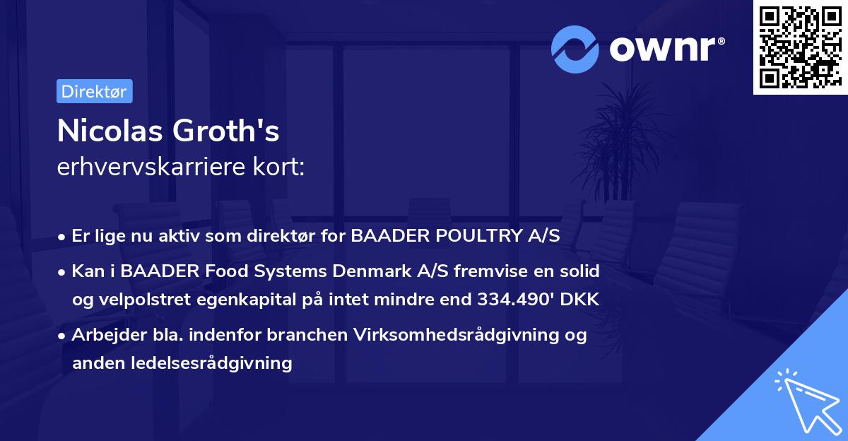 Nicolas Groth's erhvervskarriere kort