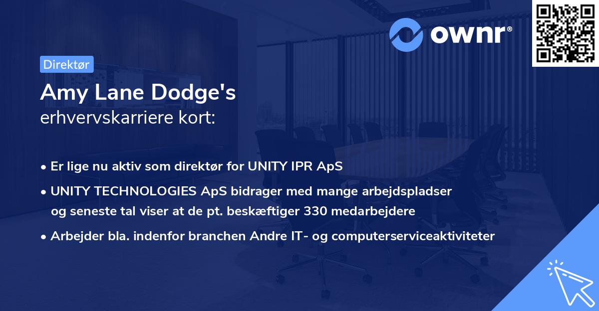 Amy Lane Dodge's erhvervskarriere kort