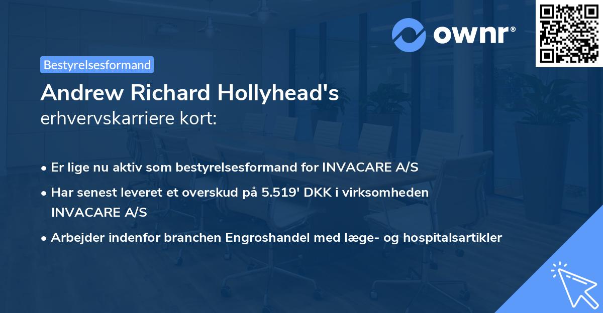 Andrew Richard Hollyhead's erhvervskarriere kort