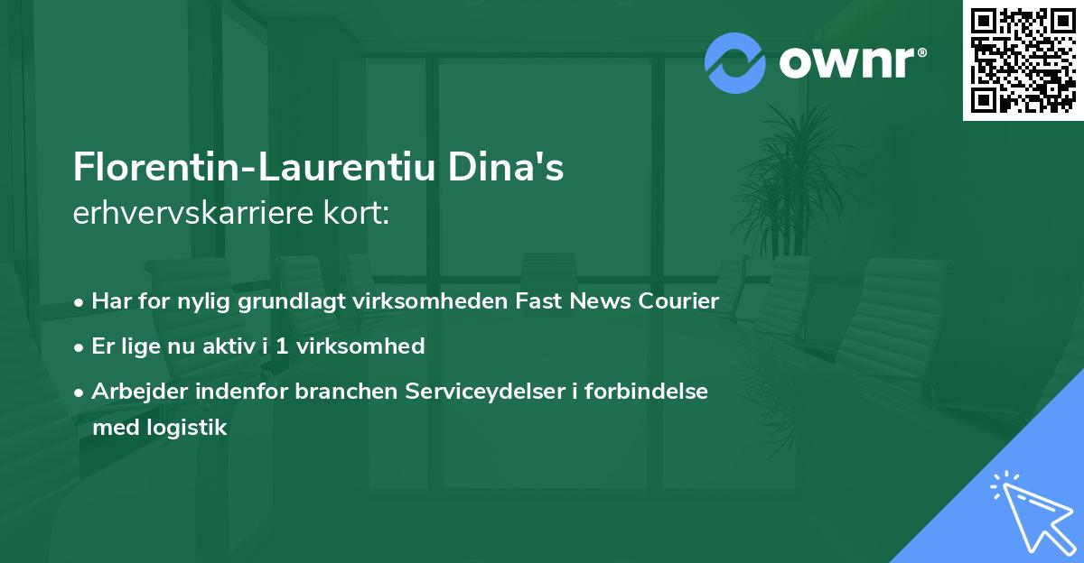 Florentin-Laurentiu Dina's erhvervskarriere kort