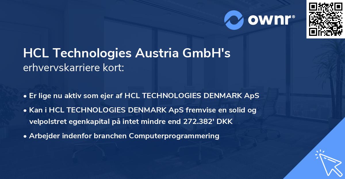 HCL Technologies Austria GmbH's erhvervskarriere kort
