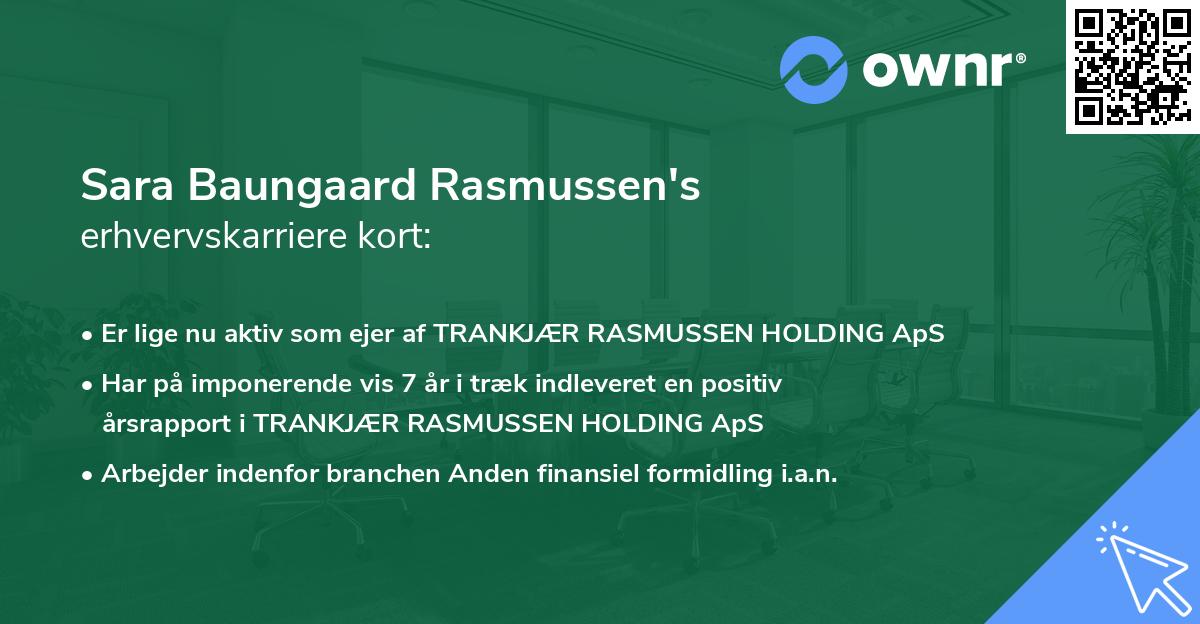 Sara Baungaard Rasmussen's erhvervskarriere kort