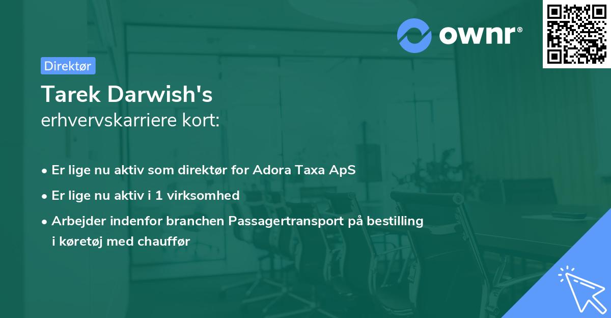 Tarek Darwish's erhvervskarriere kort